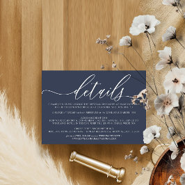Trouwaccommodatie Details Modern Navy RSVP Kaartje