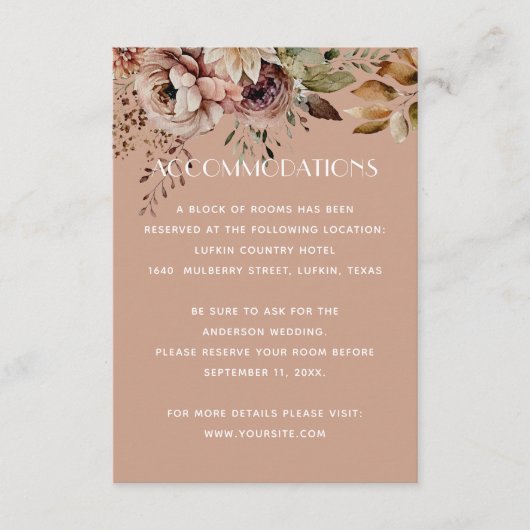 Trouwaccommodaties | Muted Peach Beige & QR Informatiekaartje (Voorkant)