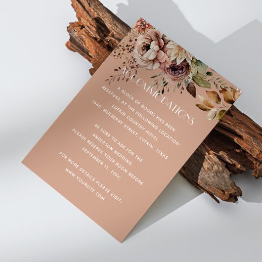 Trouwaccommodaties | Muted Peach Beige & QR Informatiekaartje