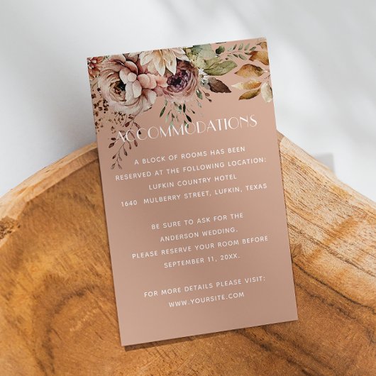Trouwaccommodaties | Muted Peach Beige & QR Informatiekaartje