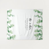 Trouwachtergrond Bruid Bruidegom Eucalyptus Wandkleed (Voorkant (horizontaal))