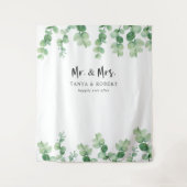 Trouwachtergrond Bruid Bruidegom Eucalyptus Wandkleed (Voorkant)