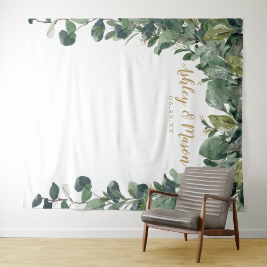 Trouwachtergrond - Eucalyptus - Fotohokje Wandkleed (In Situ (horizontaal))