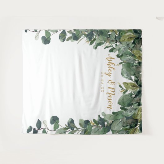 Trouwachtergrond - Eucalyptus - Fotohokje Wandkleed (Voorkant (horizontaal))