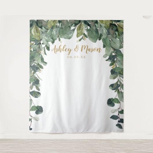 Trouwachtergrond - Eucalyptus - Fotohokje Wandkleed (Voorkant)