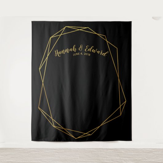 Trouwachtergrond, foto-attribuut, op maat gemaakte wandkleed (Voorkant)