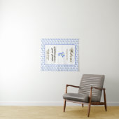 Trouwachtergrond met blauwe vogels wandkleed (In Situ (horizontaal))