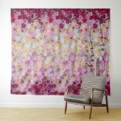 Trouwachtergrond met meneer en mevrouw Floral Rose Wandkleed (In Situ (horizontaal))