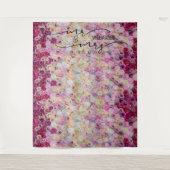 Trouwachtergrond met meneer en mevrouw Floral Rose Wandkleed (Voorkant)