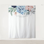 Trouwachtergrond met Navy Blooms Fotocabine Wandkleed (Voorkant)