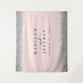 Trouwachtergrond met roze en zilver glitters wandkleed (Voorkant)
