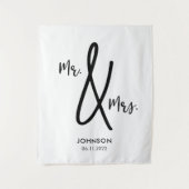 Trouwachtergrond Mr. & Mevrouw Aangepaste Achterna Wandkleed (Voorkant)