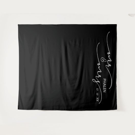 Trouwachtergrond voor de heer en mevrouw Black Wandkleed (Voorkant (horizontaal))