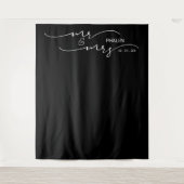 Trouwachtergrond voor de heer en mevrouw Black Wandkleed (Voorkant)