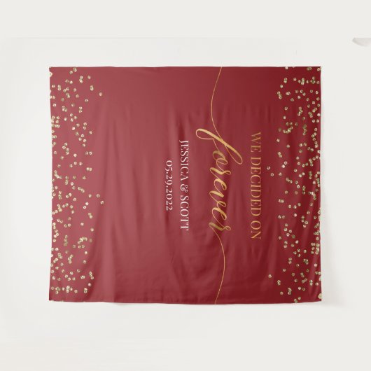 Trouwachtergrond 'We Decided on Forever' Wandkleed (Voorkant (horizontaal))