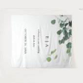 Trouwachtergrond, welkomstbord eucalyptus wandkleed (Voorkant (horizontaal))