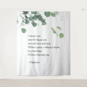 Trouwachtergrondtapijt aquarel eucalyptus wandkleed (Voorkant)