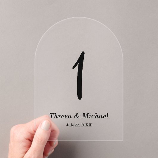 Trouwacryl tafel nummer teken acryl uitnodigingen (Insitu (Draagbaar))