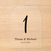 Trouwacryl tafel nummer teken acryl uitnodigingen (Voorkant)