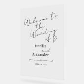 Trouwacryl teken welkom minimalistisch. acryl bord (Hoek)