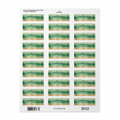 Trouwadres aan het strand met oceanzand etiket (Full Sheet)
