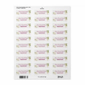Trouwadres Blush Bloem Goud Geometrisch Etiket (Full Sheet)