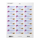 trouwadres, dagbloemen etiket (Full Sheet)