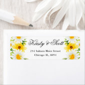 Trouwadres Daisies en Yellow Flowers Etiket (Insitu)