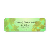 trouwadres, gele tulpbloemen etiket (Voorkant)