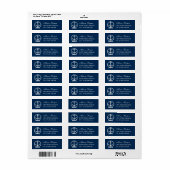 Trouwadres met maritiem anker-monogram etiket (Full Sheet)
