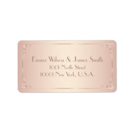 Trouwadres Retourlabels Roze Vintage Etiket