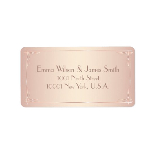 Trouwadres Retourlabels Roze Vintage Etiket (Voorkant)