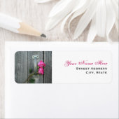 Trouwadreslabel - Hot Pink Rozen & Schuurdeur Etiket (Insitu)