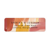 Trouwadreslabel Terracotta Sunrise Etiket (Voorkant)
