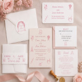 Trouwadreslabels in roze etiket
