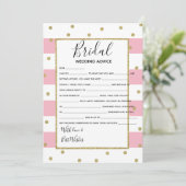 Trouwadvies Bride Know vrijgezellenfeest spel Kaart (Staand voorkant)