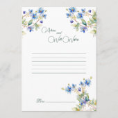 Trouwadvies en gelukwensen in blauwe aquarel advieskaart (Achterkant)