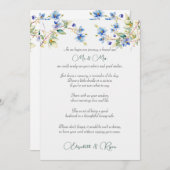 Trouwadvies en gelukwensen in blauwe aquarel advieskaart (Voorkant / Achterkant)