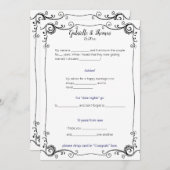 Trouwadvies en reacties Filigraam lijst Kaart (Voorkant / Achterkant)