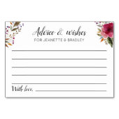 Trouwadvies en wensen met Bourgondische bloemen Kaart (Voorkant)