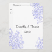 Trouwadvies, lavendelbloemen commentaar advieskaart (Voorkant / Achterkant)