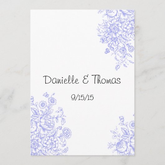 Trouwadvies, lavendelbloemen commentaar advieskaart (Voorkant)