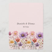 Trouwadvies Lente Bloemen Roze Paars Geel Advieskaart (Voorkant)