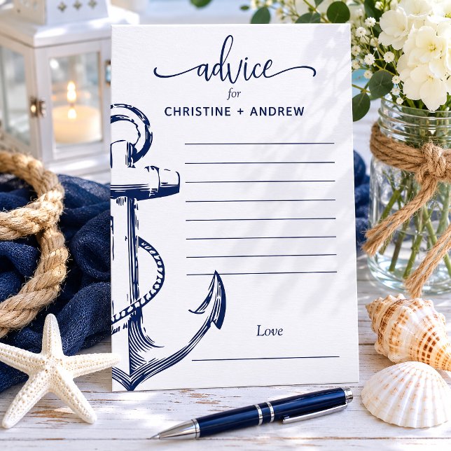 Trouwadvies met scheepsanker (Allow your guests to fill out advice cards to give you some wisdom going into your marriage.
)