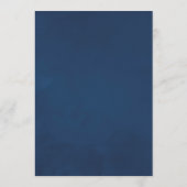 Trouwadvies met waterverf bloemen in navy en wit advieskaart (Achterkant)