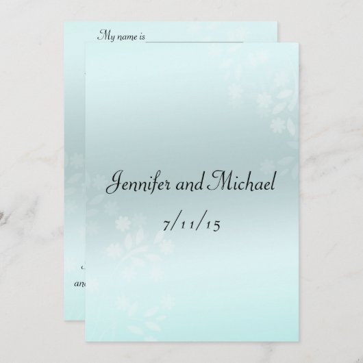 Trouwadvies, mooie blauwe trouwcommentaar kaart (Voorkant / Achterkant)