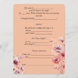 Trouwadvies Peach Fuzz Waterverf Bloemen Advieskaart