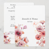 Trouwadvies Perzik Zachte Waterverf Bloemen Advieskaart (Voorkant / Achterkant)