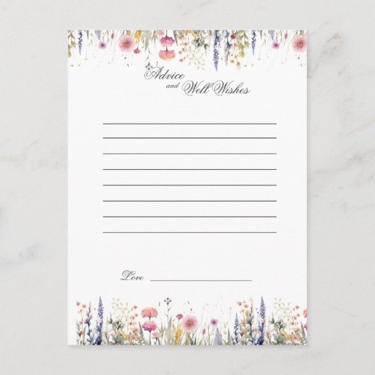 Trouwadvies Wensen Liefde en Levensadvieskaart Advieskaart (Achterkant)