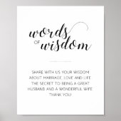 Trouwadviesbord met elegante woorden van wijsheid poster (Voorkant)